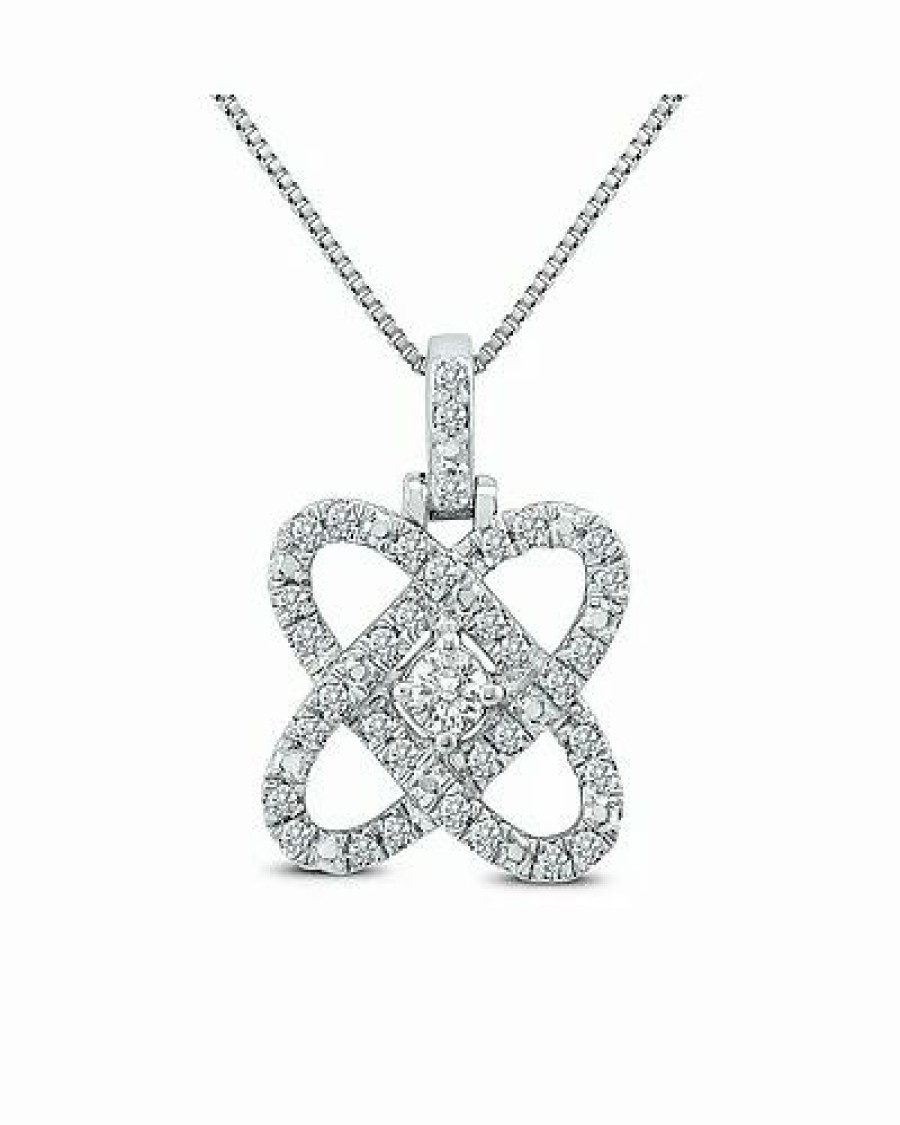 Necklaces * | The Eternal Fit Silver 0.25 Ct. Tw. Diamond Necklace Women