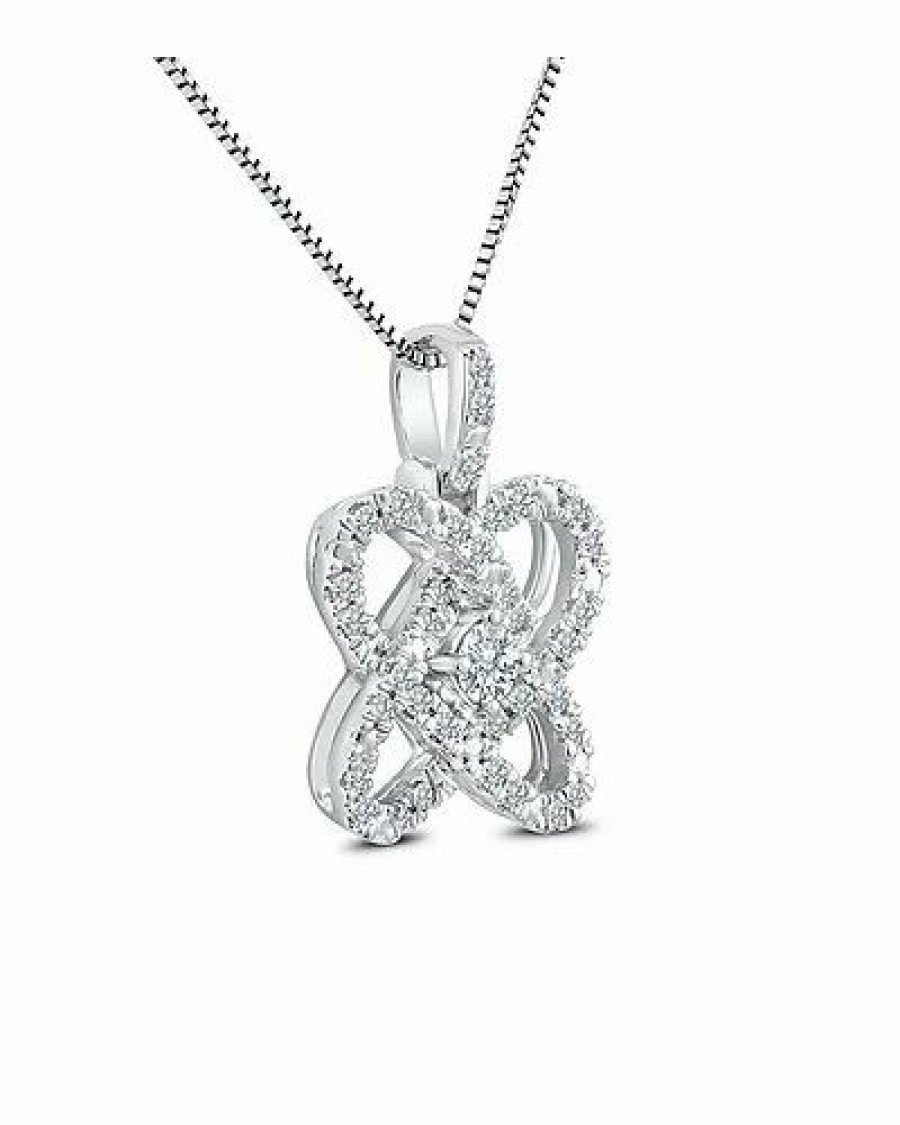 Necklaces * | The Eternal Fit Silver 0.25 Ct. Tw. Diamond Necklace Women