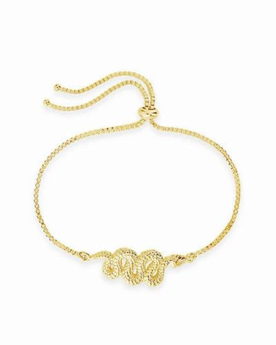 Bracelets * | Sterling Forever 14K Plated Cz Python Bolo Bracelet Women