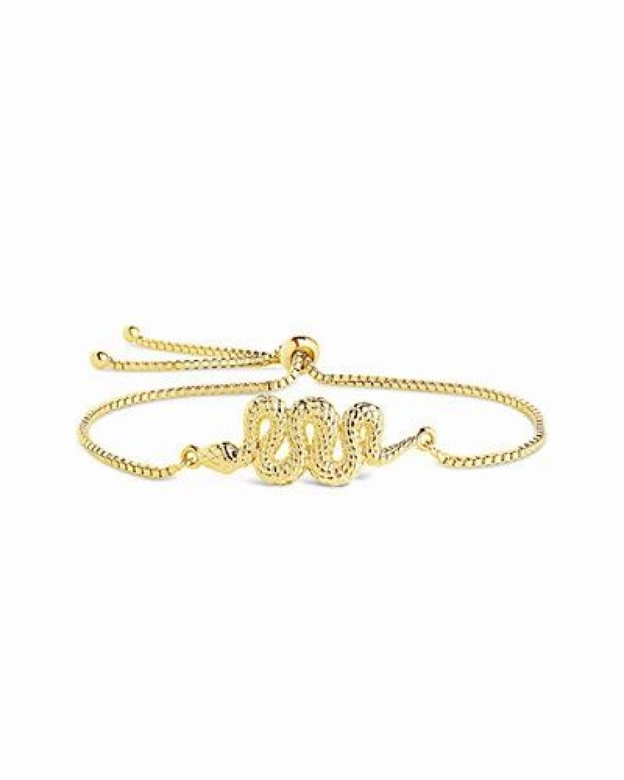 Bracelets * | Sterling Forever 14K Plated Cz Python Bolo Bracelet Women