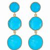 Earrings * | Forever Creations Usa Inc. 18K Over Silver 16.00 Ct. Tw. Blue Turquoise Drop Earrings Women