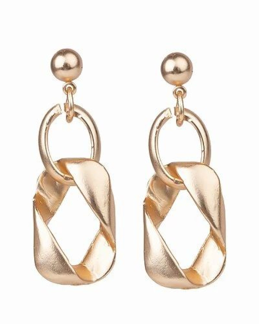 Earrings * | Saachi Plated Curved Oval Drop Earrings Women