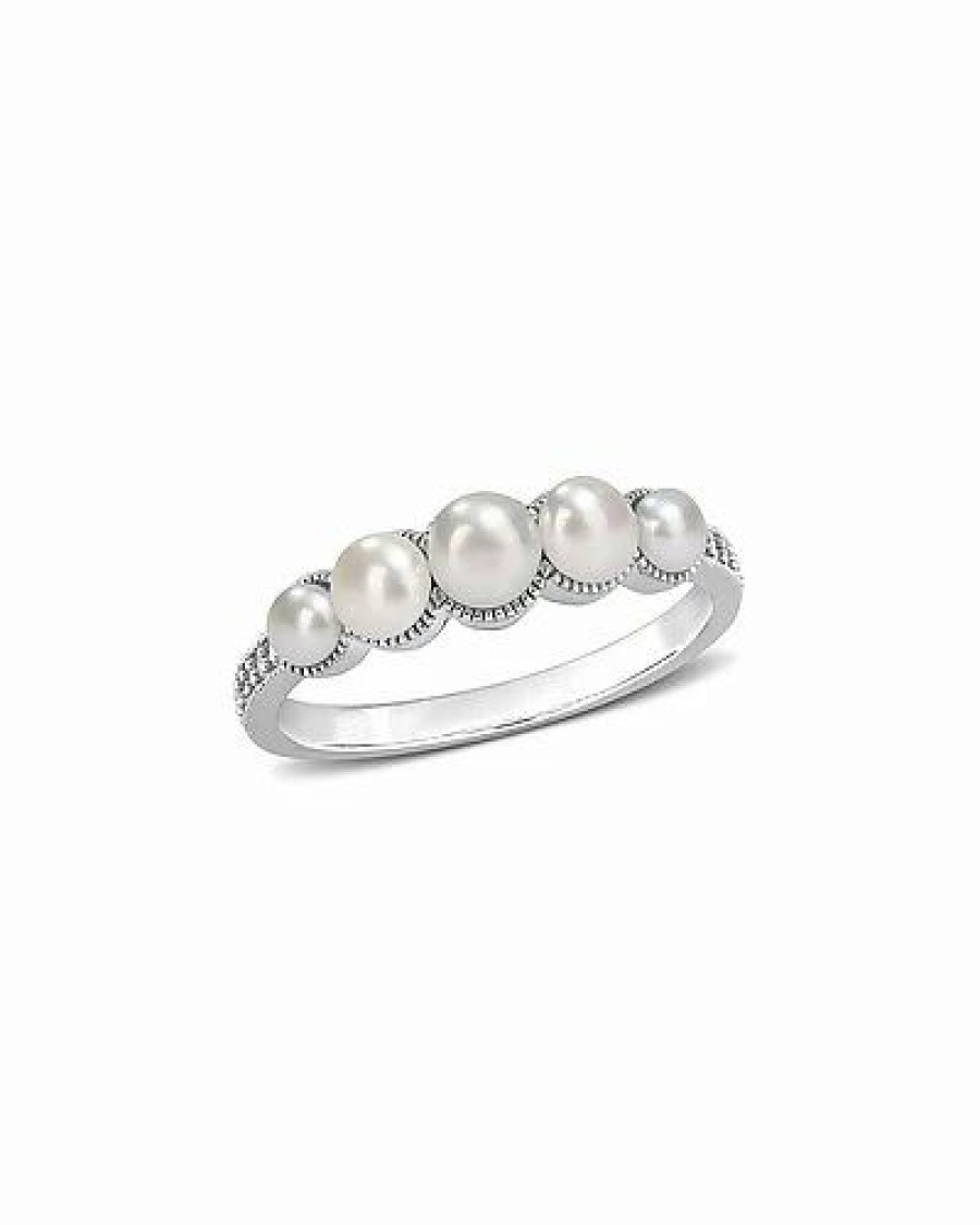 Rings * | Rina Limor Petite & Delicate Pearls 14K Diamond 3-4Mm Pearl Ring Women