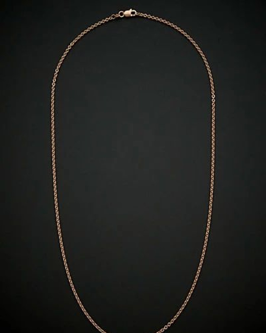 Necklaces * | 14K Italian Rose Gold Chain Necklace Women