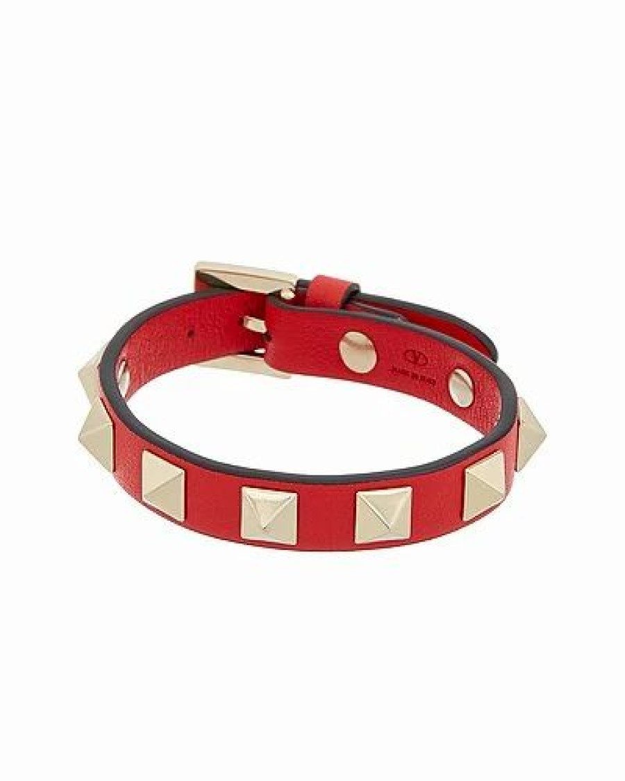 Bracelets * | Valentino Rockstud Leather Bracelet Women