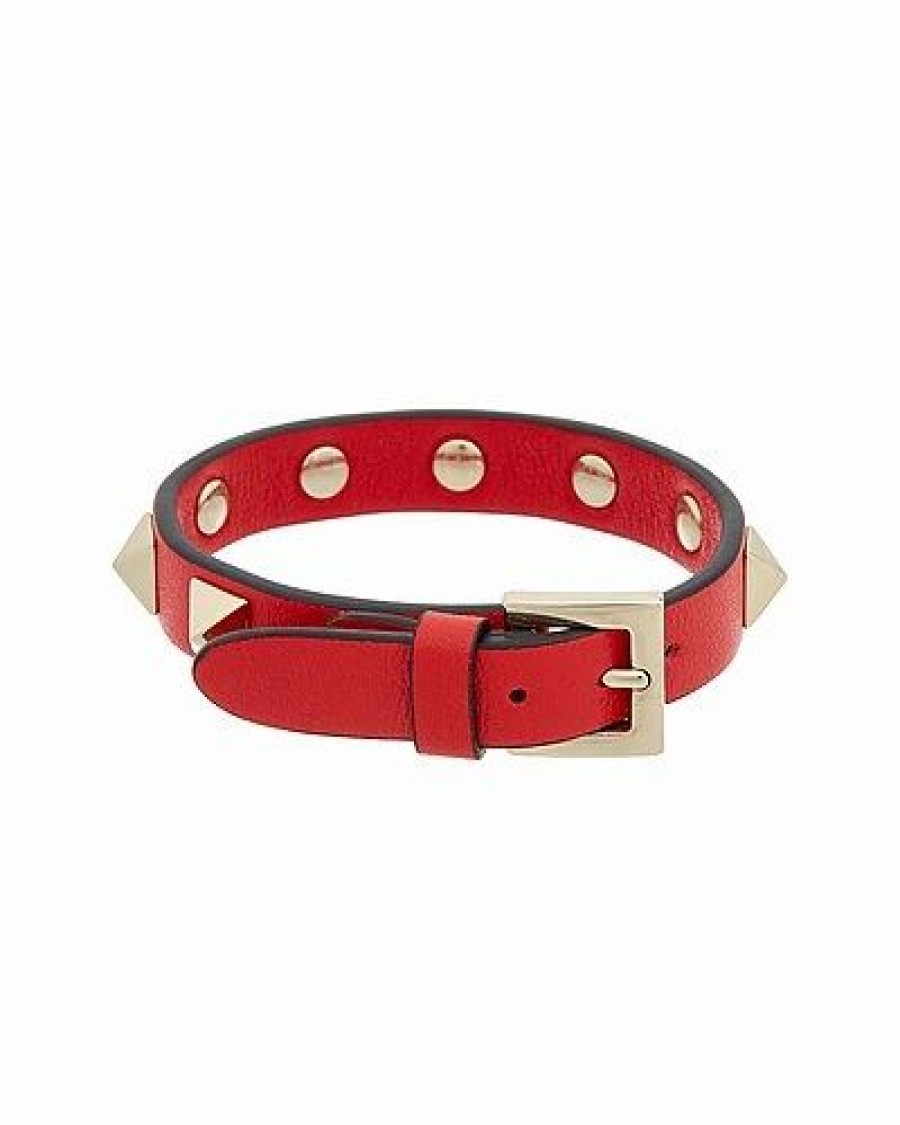 Bracelets * | Valentino Rockstud Leather Bracelet Women