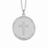 Necklaces * | Glaze Jewelry Rhodium Plated Cz Cross Necklace Women