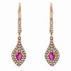 Earrings * | Diana M. Fine Jewelry 14K Rose Gold 0.78 Ct. Tw. Diamond & Ruby Earrings Women