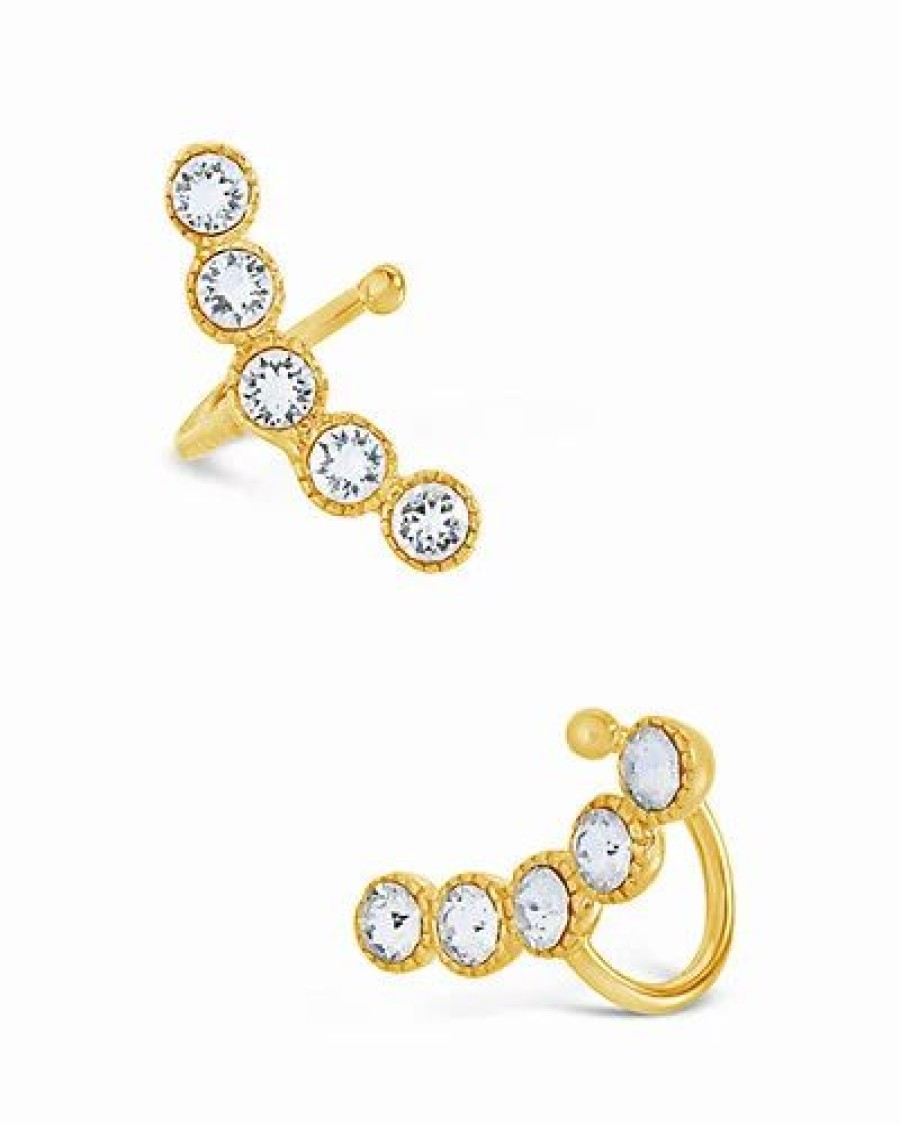 Earrings * | Sterling Forever 14K Over Silver Cz Bubbles Ear Cuff Set Women