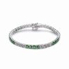 Bracelets * | Genevive Silver Cz Bracelet Women