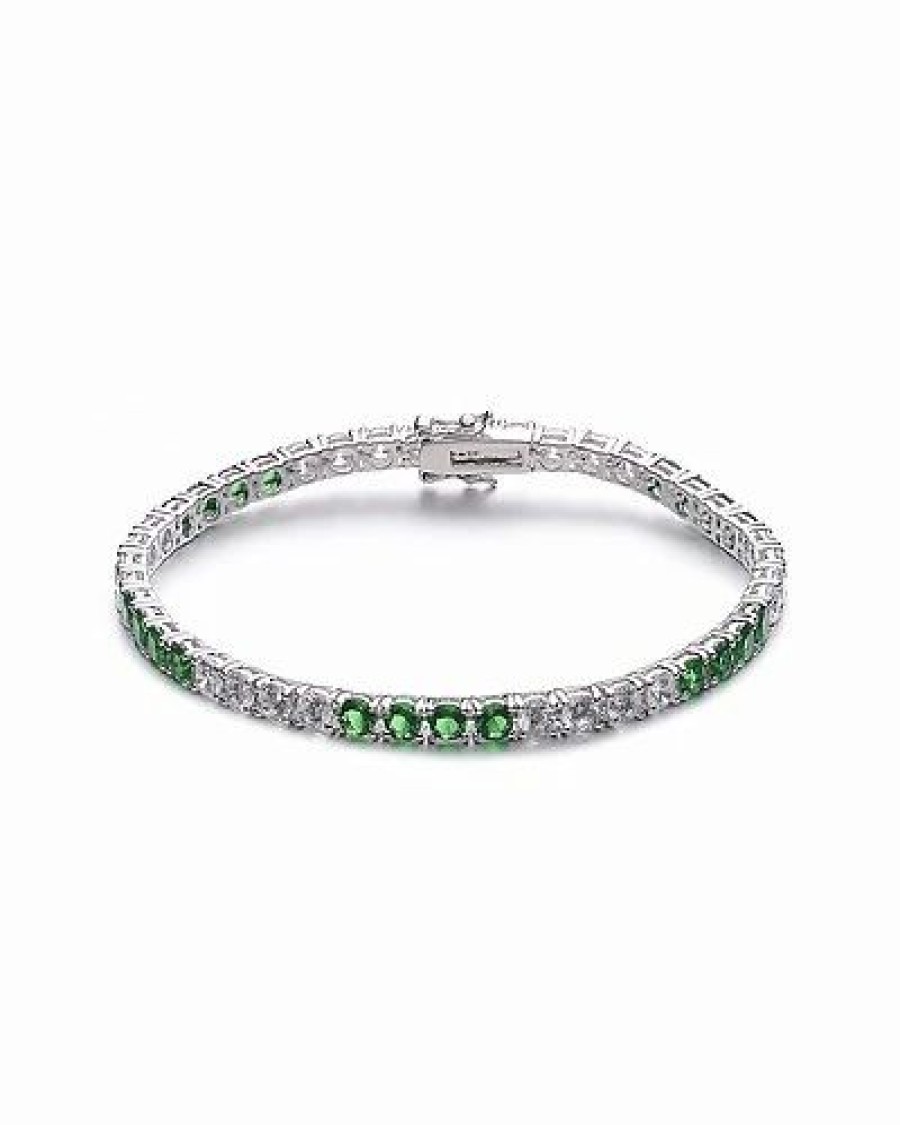 Bracelets * | Genevive Silver Cz Bracelet Women