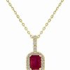 Necklaces * | Sabrina Designs 14K 0.71 Ct. Tw. Diamond & Ruby Octagon Pendant Women