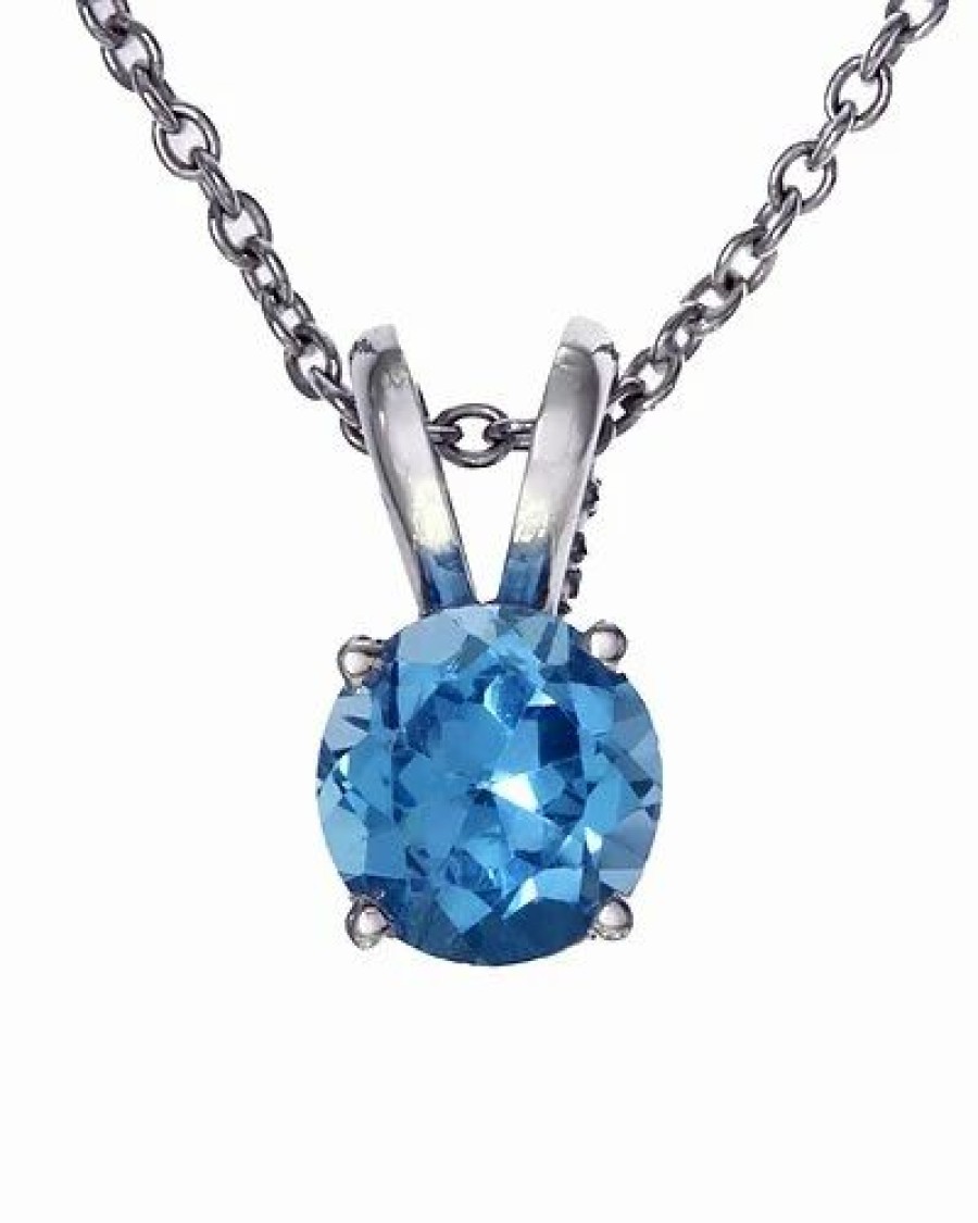 Necklaces * | Effy Fine Jewelry 14K 0.62 Ct. Tw. Blue Topaz Pendant Women