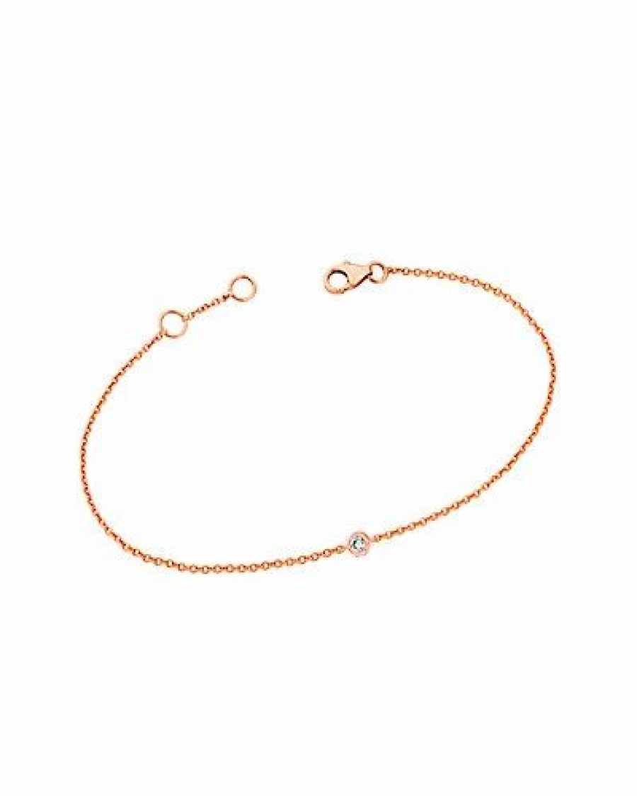 Bracelets * | Ariana Rabbani 14K Rose Gold Diamond Solitaire Bracelet Women