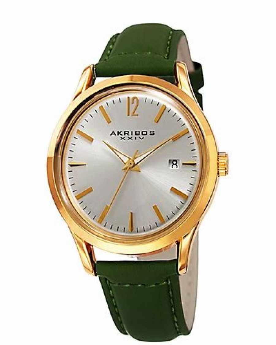 Watches * | Akribos Xxiv Women'S Leather Watch