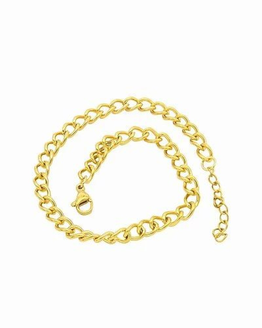 Bracelets * | Adornia 14K Plated Curb Chain Ankle Bracelet Women