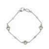 Bracelets * | Judith Ripka Watercolors Silver White Topaz Cz Stones By The Yard Bracelet Women