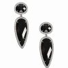 Earrings * | Eye Candy La Victorian Onyx Cz Pave Earring Women