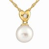 Necklaces * | Masako Pearls 14K Diamond & 8-8.5Mm Cultured Freshwater Pearl Pendant Necklace Women