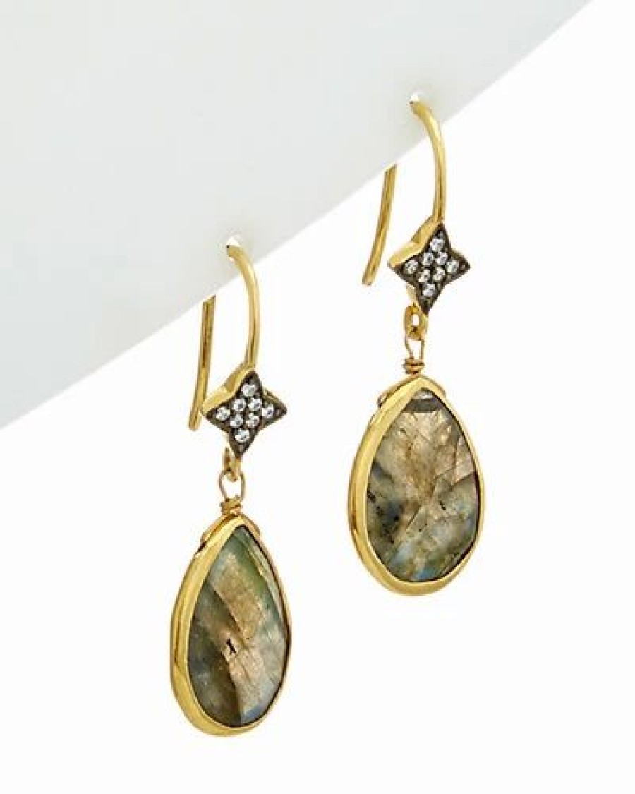 Earrings * | Rachel Reinhardt 14K Over Silver Gemstone Drop Earrings Women