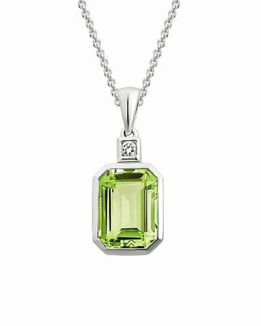 Necklaces * | Diamond Select Cuts 14K 2.60 Ct. Tw. Diamond & Peridot Necklace Women