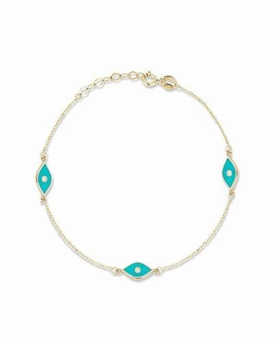 Bracelets * | Ember Fine Jewelry 14K Diamond Enamel Evil Eye Bracelet Women