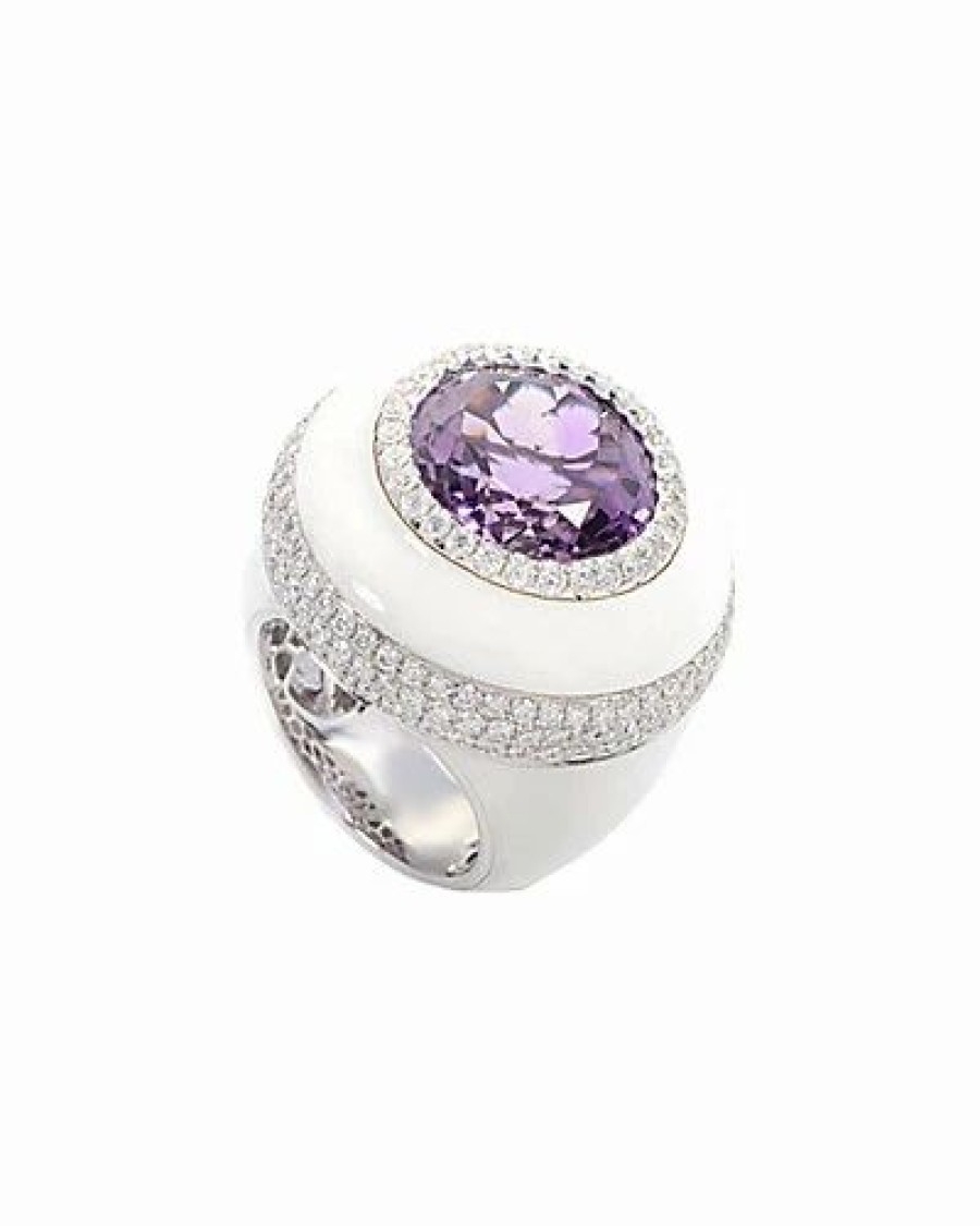 Rings * | Gemstones 18K 13.07 Ct. Tw. Diamond & Amethyst Ring Women