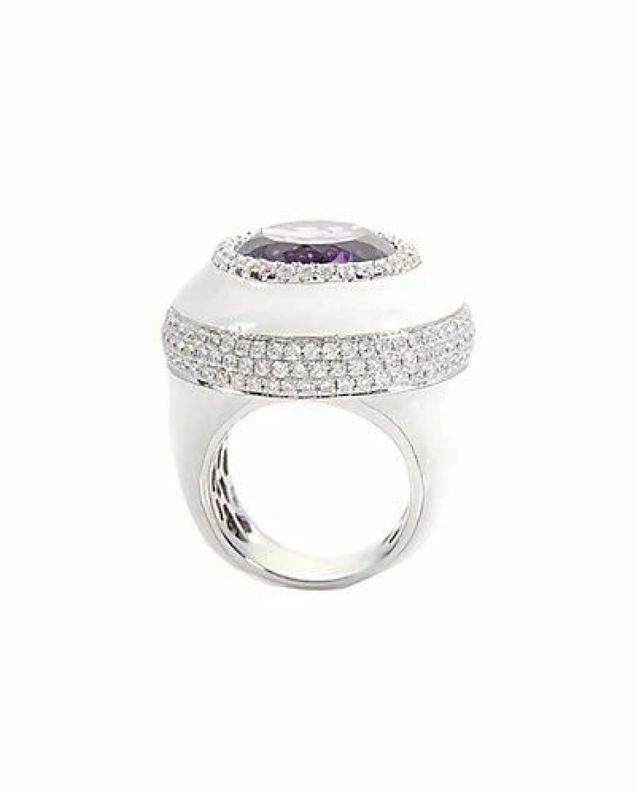 Rings * | Gemstones 18K 13.07 Ct. Tw. Diamond & Amethyst Ring Women