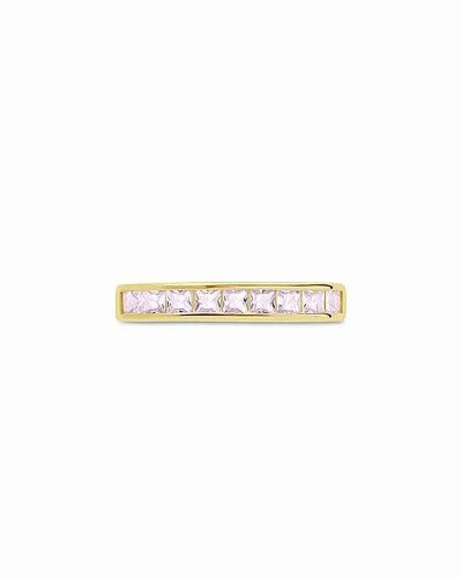 Rings * | Sterling Forever 14K Over Silver Cz Rectangular Ring Women