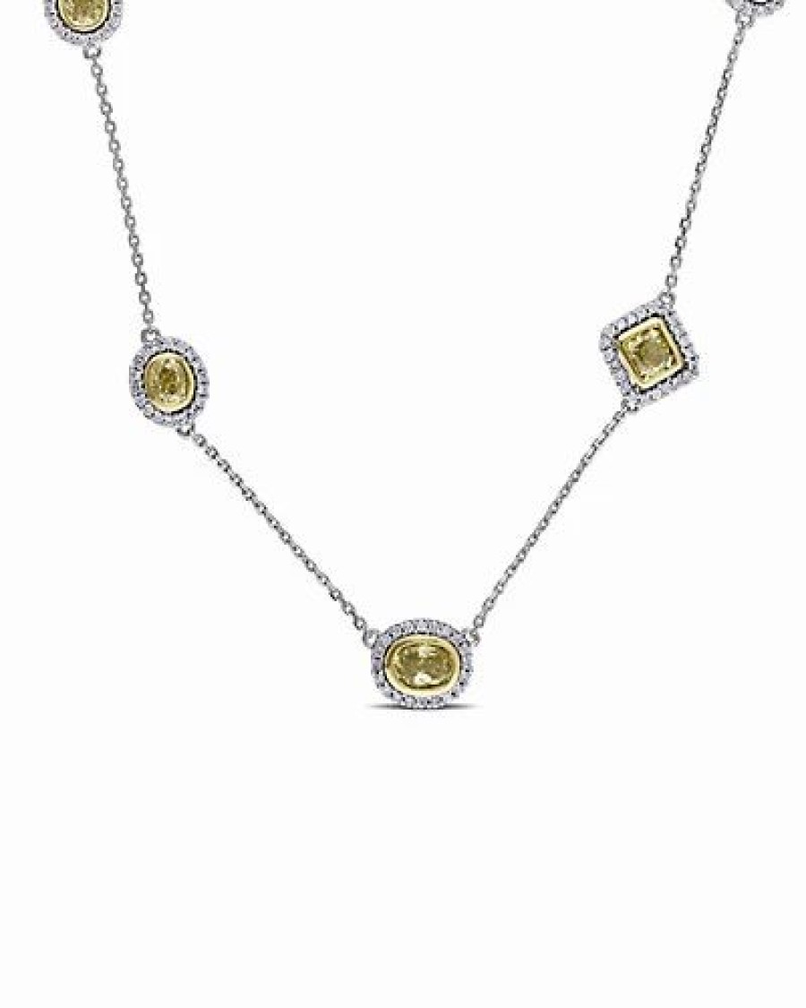 Necklaces * | Diamond Select Cuts 14K Two-Tone 2.95 Ct. Tw. Diamond Necklace Women