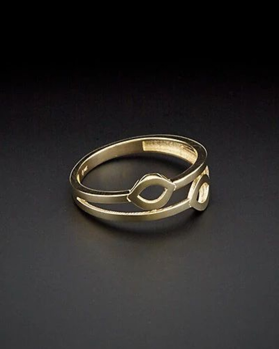 Rings * | 14K Italian Gold Double Marquise Ring Women