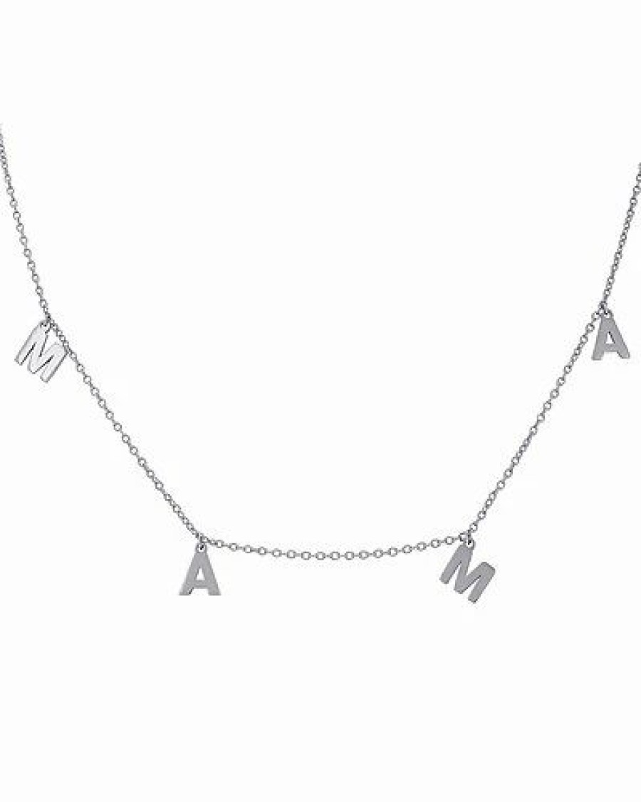 Necklaces * | Adornia Rhodium Plated Mama Necklace Women