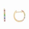 Earrings * | Nephora 14K 0.18 Ct. Tw. Rainbow Huggie Earrings Women