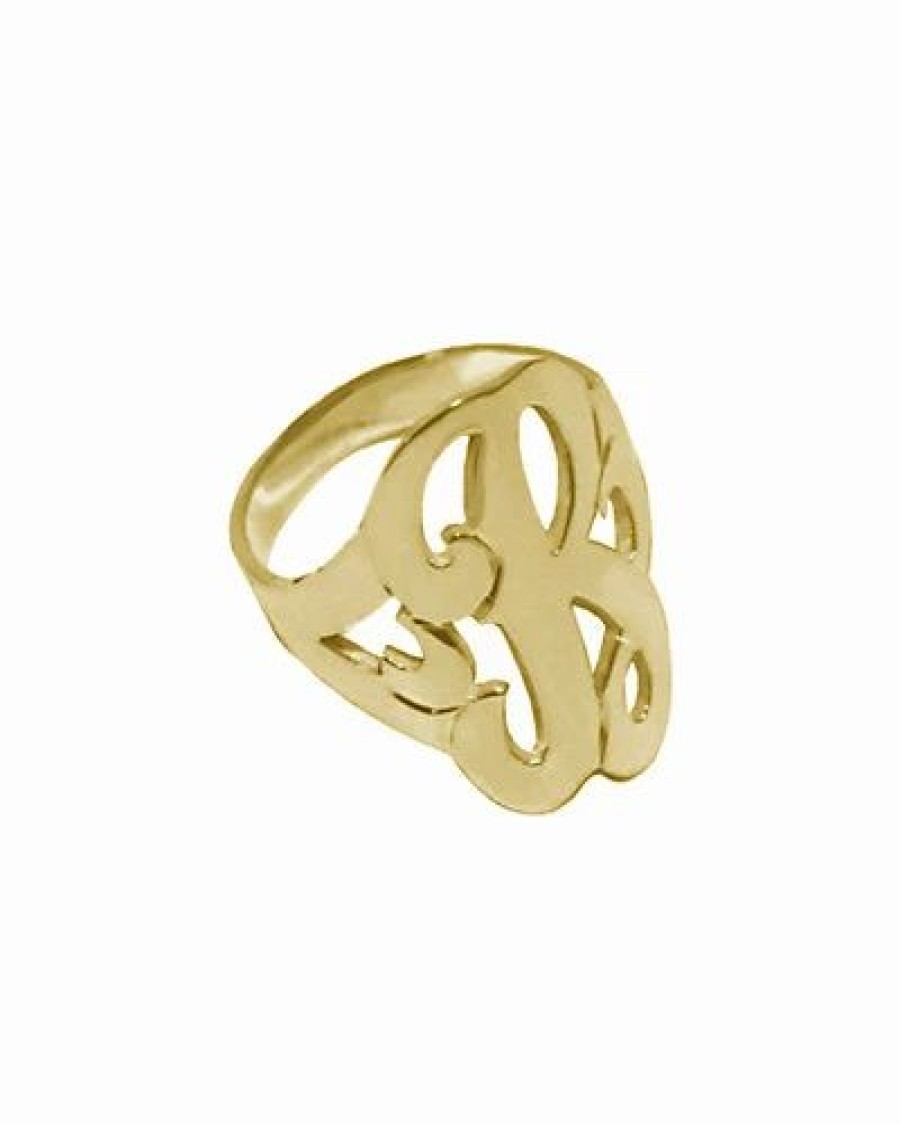 Rings * | Jane Basch 22K Over Silver Single Initial Ring (A-Z) Women