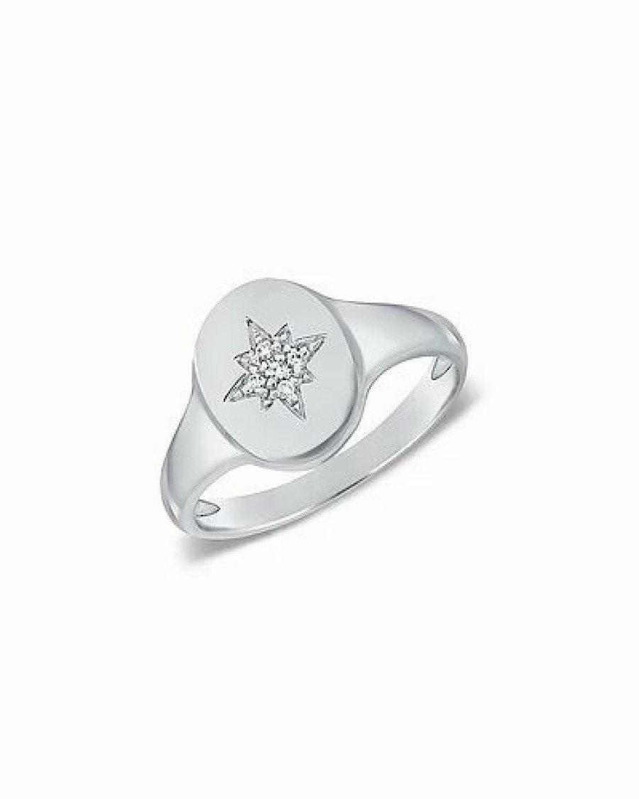 Rings * | Sabrina Designs 14K Diamond Signet Ring Women