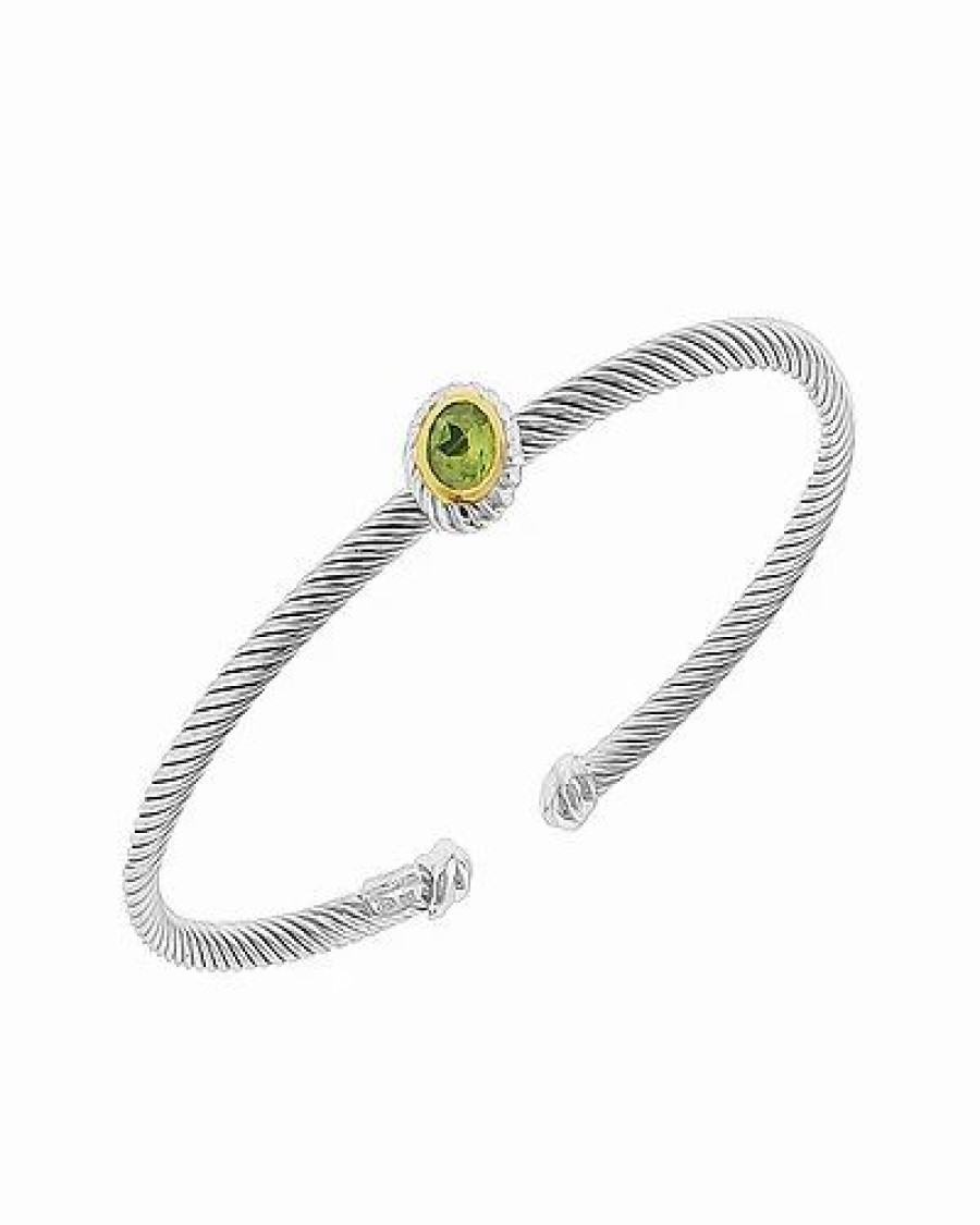 Bracelets * | Phillip Gavriel 18K & Silver Peridot Cable Bangle Bracelet Women