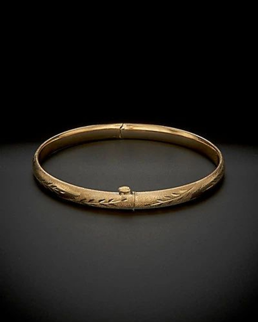 Bracelets * | 14K Italian Gold Textured Baby Bracelet Women