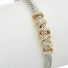 Bracelets * | Juvell 18K Two-Tone Plated Cz Twisted Cable Cuff Bracelet Women