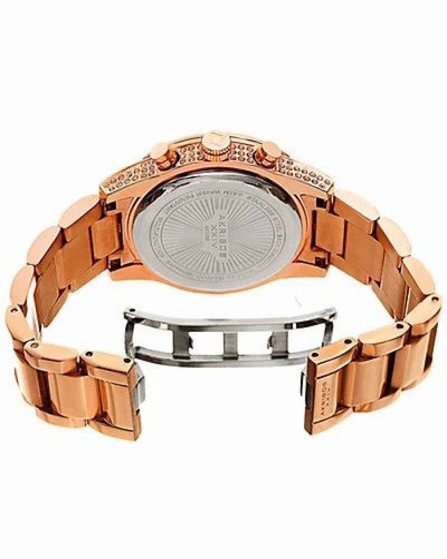 Watches * | Akribos Xxiv Women'S Stainless Steel Diamond Accent Watch