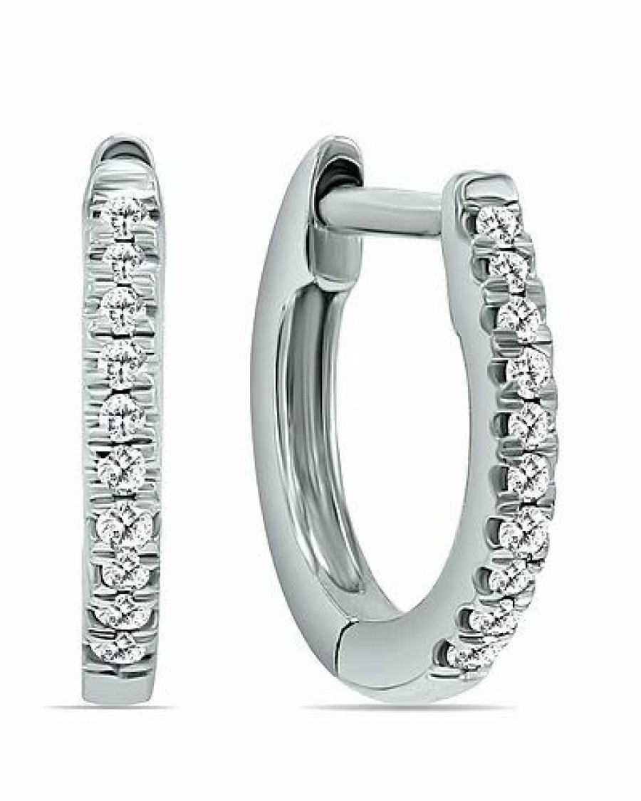 Earrings * | Diamond Select Cuts 14K 0.50 Ct. Tw. Diamond Hoop Earrings Women