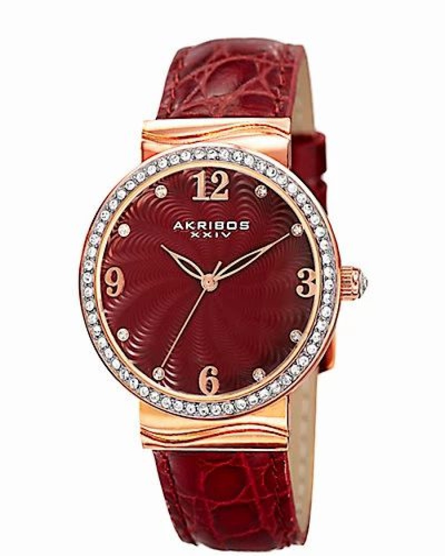 Watches * | Akribos Xxiv Women'S Leather Watch