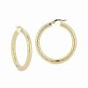 Earrings * | 14K Italian Gold Bold Thick Quilted Medium Hoops Women