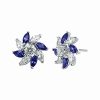 Earrings * | Genevive Silver Cz Studs Women