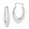 Earrings * | Chloe And Madison And Madison Silver Polished Graduated Hoops Women