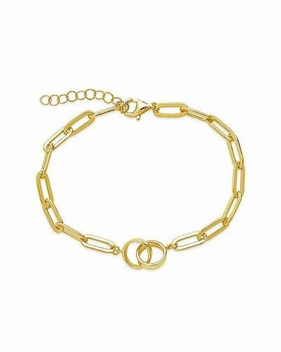 Bracelets * | Sterling Forever 14K Over Silver Interlocking Circle Bracelet Women