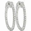 Earrings * | Diamond Select Cuts 14K 1.25 Ct. Tw. Diamond Inside-Out Hoops Women