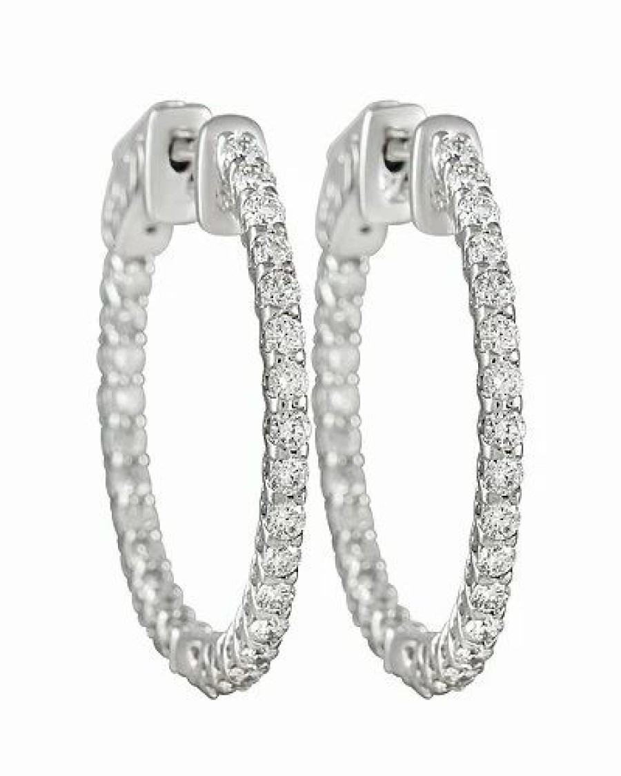 Earrings * | Diamond Select Cuts 14K 1.25 Ct. Tw. Diamond Inside-Out Hoops Women