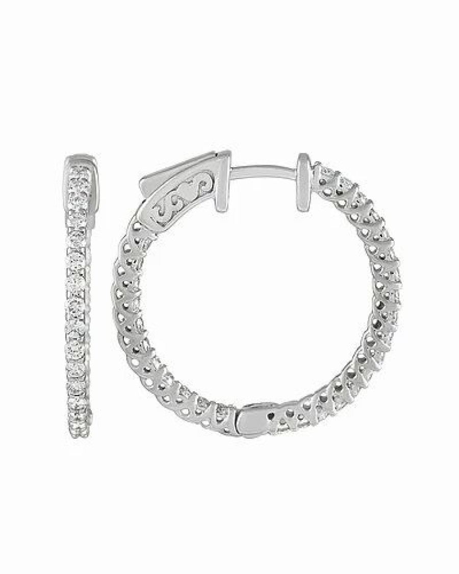 Earrings * | Diamond Select Cuts 14K 1.25 Ct. Tw. Diamond Inside-Out Hoops Women