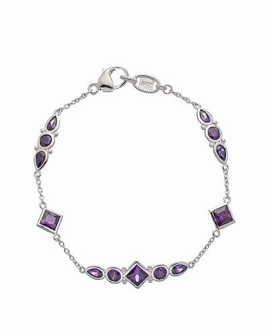 Bracelets * | Judith Ripka Watercolors Silver Cz Square Bracelet Women