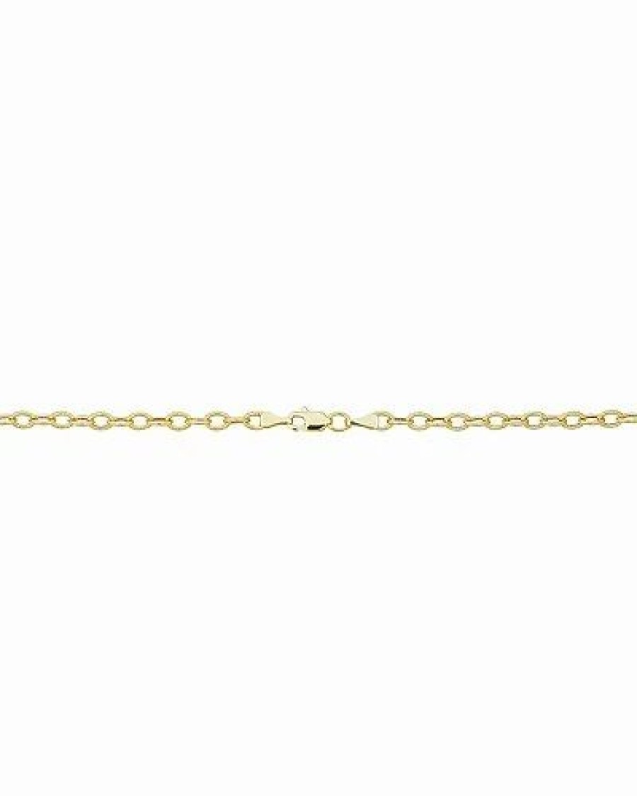 Necklaces * | 14K Italian Gold Rolo Link Chain Necklace Women